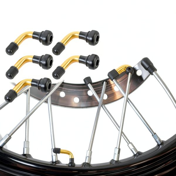 Partuto Gold Tone Tubeless Tire Valve Stems Universal Fit-1
