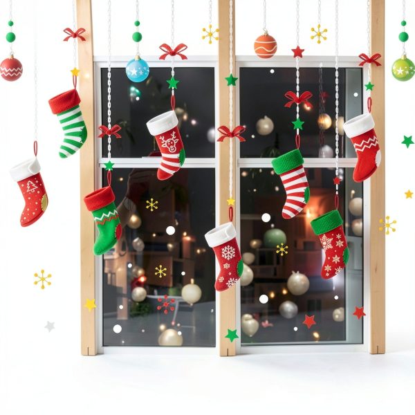 ONDY Christmas Socks Window Clings-3