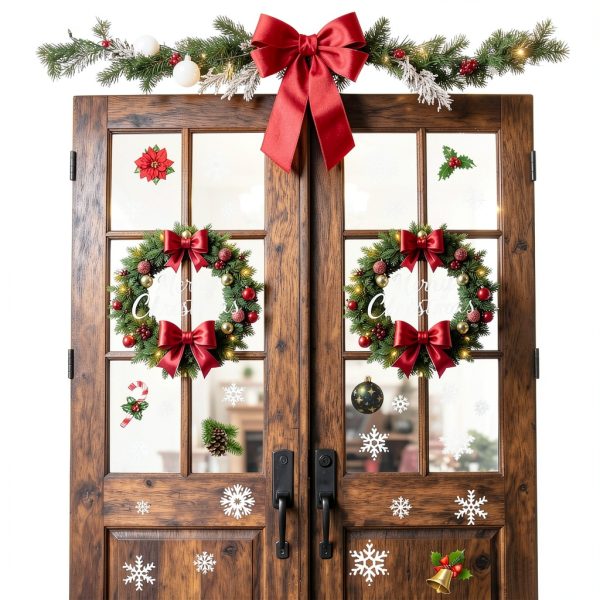 IMISHM Christmas Wall Stickers Set Red Classic-2