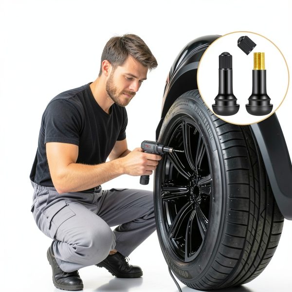 uadbau Black Tire Valve Stems Universal Fit-2