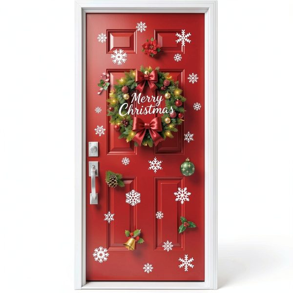 IMISHM Christmas Wall Stickers Set Red Classic-3