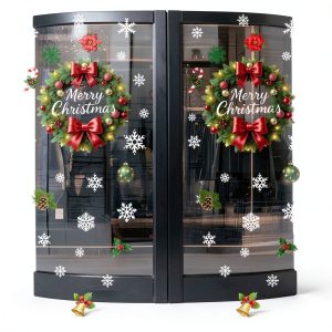 IMISHM Christmas Wall Stickers Set Red Classic-0