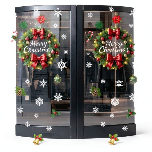 IMISHM Christmas Wall Stickers Set Red Classic-0