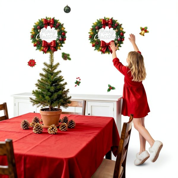 IMISHM Christmas Wall Stickers Set Red Classic-5