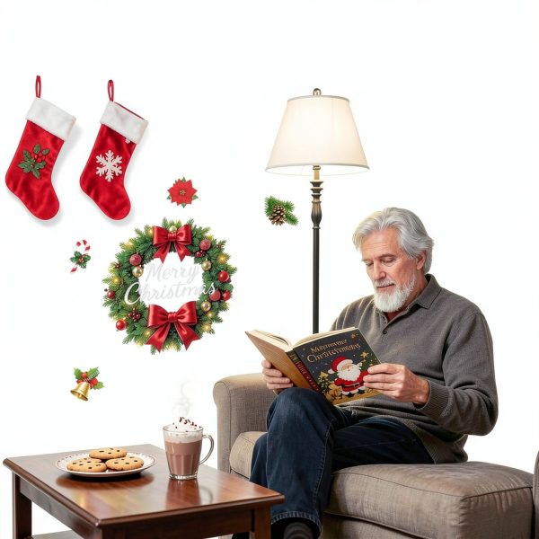 IMISHM Christmas Wall Stickers Set Red Classic-6