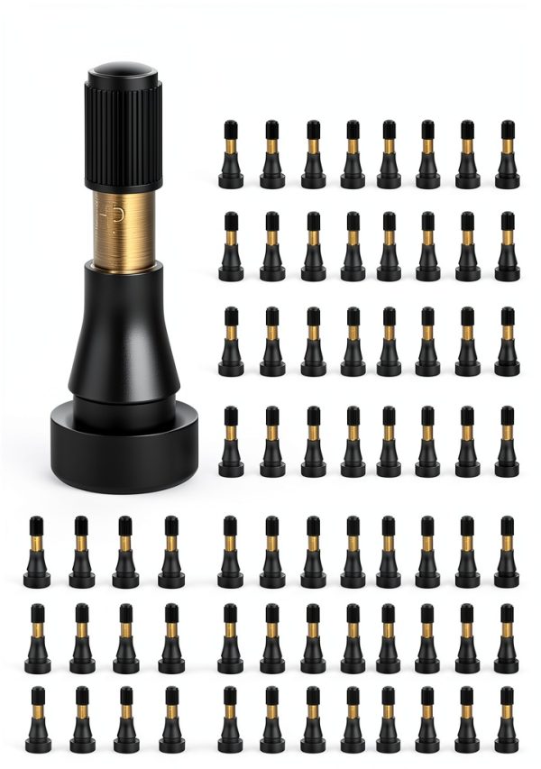 Dueilgo TR600HP Tire Valve Stems Gold Black Universal Fit-0