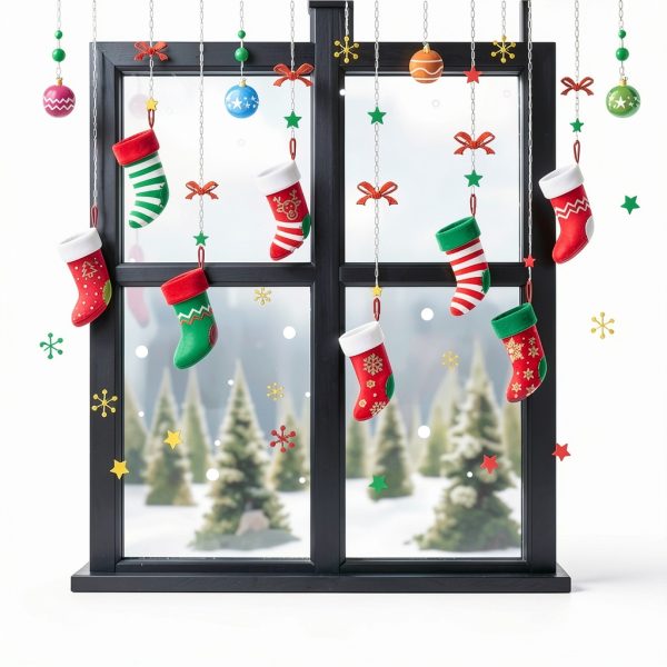ONDY Christmas Socks Window Clings-5