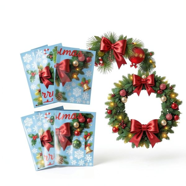IMISHM Christmas Wall Stickers Set Red Classic-1