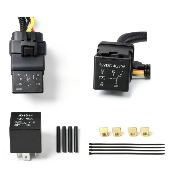 Fuel Pump Relay Wiring Kit JUNRUO Automatic Quick Connect 3-Terminal-2