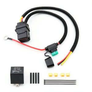 Fuel Pump Relay Wiring Kit JUNRUO Automatic Quick Connect 3-Terminal-0