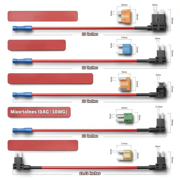 XIOGZAXI Fuse Tap 16 AWG Low Profile Mini 10in Cable 5A Rated-1