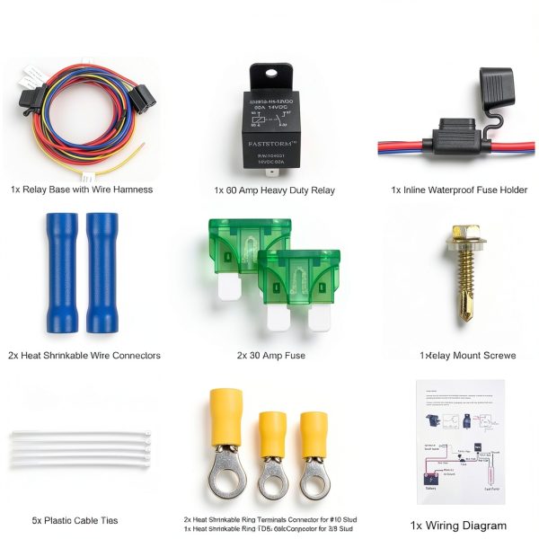 Fuel Pump Relay Kit FASTSTORM 60A Relay with Waterproof Housing-5