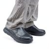 HISEA Non Slip Work Shoes for Men, Water & Oil Resistant Leather Slip on Kitchen Shoes, Comfortable Mens Slip Resistant Chef Shoes for Restaurant Food Service, Lightweight Walking Shoes, Black-5