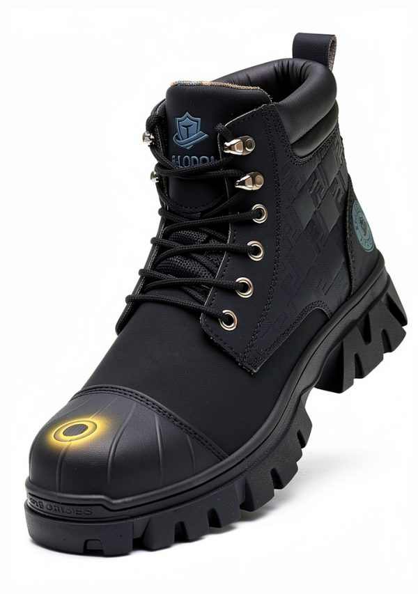KELODON Waterproof Steel Toe Boots For Men 6 Inch Leather Steel Toe Shoes Non Slip Resistant Safety Work Boots Indestructible Lightweight Construction Boot-0